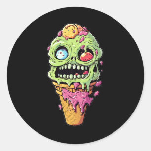Eis-Creme-Kegel-mit-wenig-Monster-Sammlung (1) Runder Aufkleber