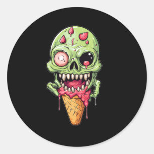 Eis-Creme-Kegel-mit-wenig-Monster-Sammlung (2) Runder Aufkleber