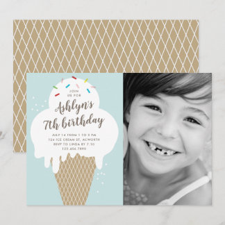 Eis-Creme-Kindergeburtstag-Party Einladung