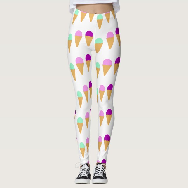 Eis Creme Pattern Leggings (Vorderseite)