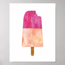 Eis Creme Popsiv Aquarelldruckposter