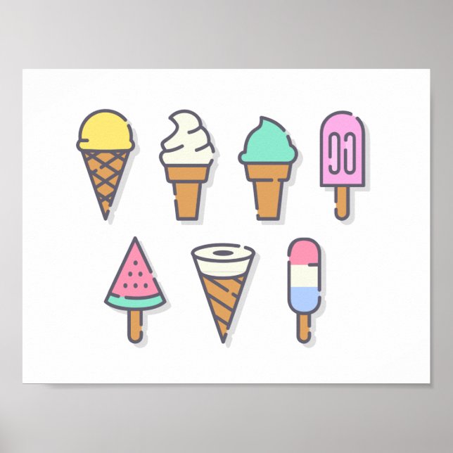 Eis Creme Poster - Wählen Sie Ihre eigene Hintergr (Vorne)