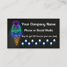 Eis Creme Truck Loyalty Punch Card Visitenkarten