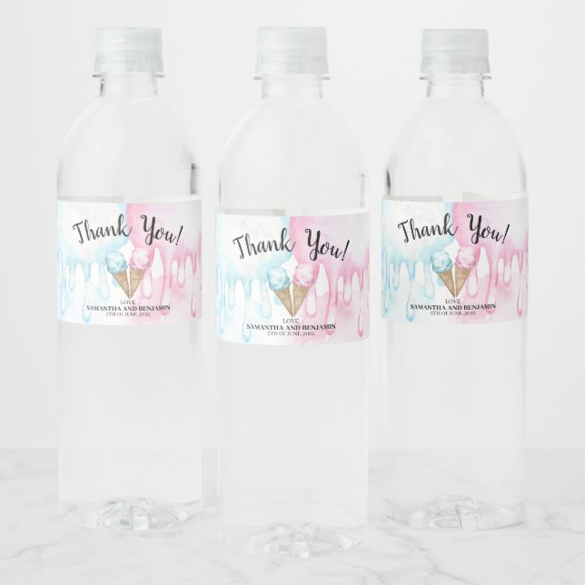Eis Creme Wasser Flasche Etikett für Geschlecht of (Flaschen)