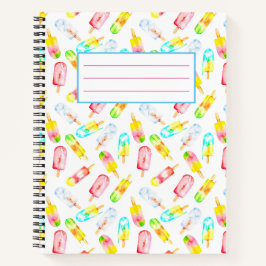 Eis Creme Wasserfarbe Muster Notebook. Notizbuch