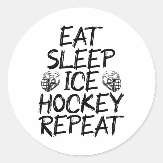 Eis-Eishockey wiederholen Runder Aufkleber (Vorderseite)