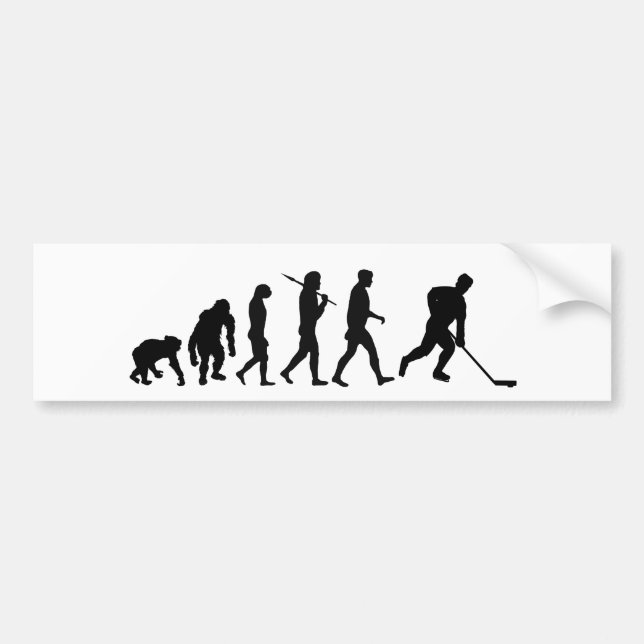 Eis-Hockey-Hockey-Spieler-Evolutions-Autoaufkleber Autoaufkleber (Vorne)