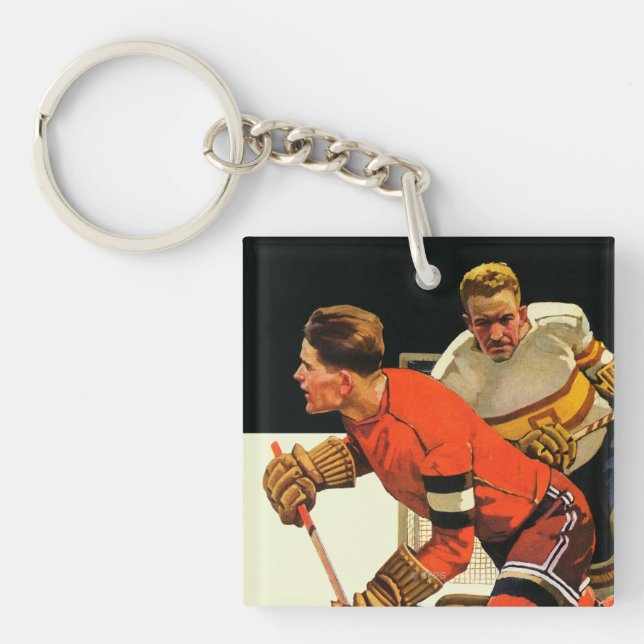 Eis-Hockey-Match Schlüsselanhänger (Vorderseite)