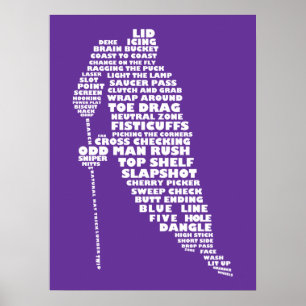 Eis-Hockey-Spieler Calligram Plakate