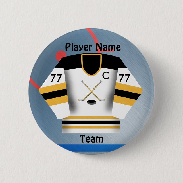 Eis-Hockey-Team-Jersey-Knopf Button (Vorderseite)