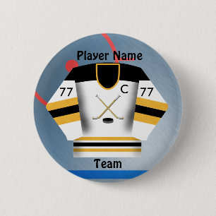 Eis-Hockey-Team-Jersey-Knopf Button