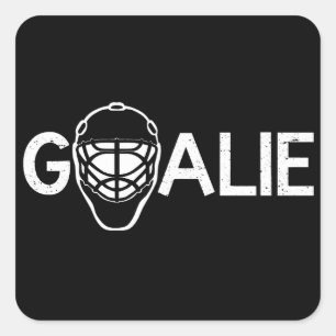 Eis-Hockey-Tormann Quadratischer Aufkleber