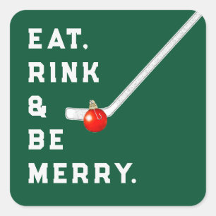 Eis Hockey Weihnachtsfeiertag Square Sticker