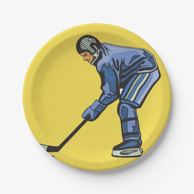 Eis-Hockey-Zeit-Papier-Teller Pappteller (Vorderseite)