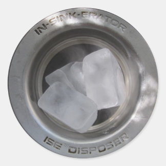 Eis im Müll Runder Aufkleber