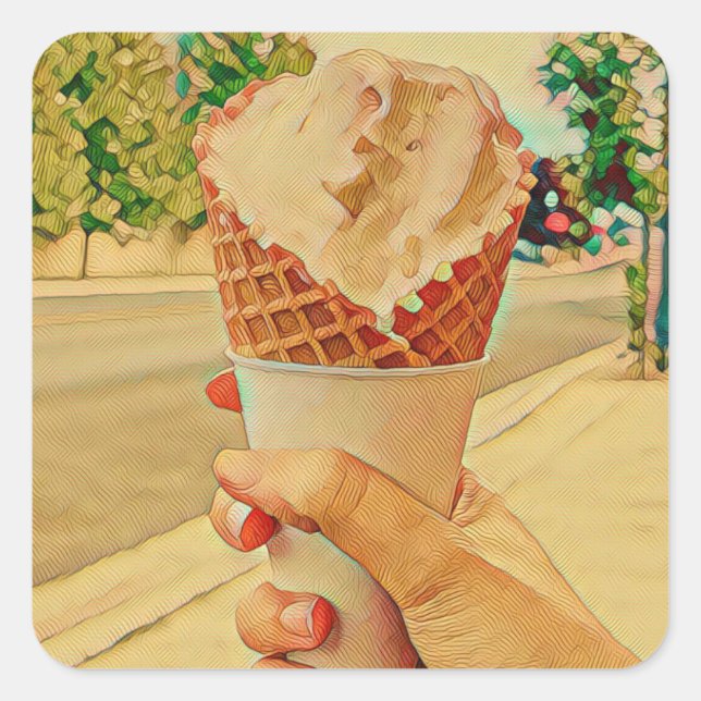 Eis-Lieblingsgeschenk Quadratischer Aufkleber (Vorderseite)