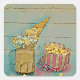 Eis-Lieblingsgeschenk Quadratischer Aufkleber