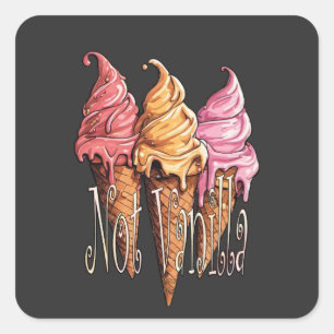 Eis Not Vanilla Lifestyle Quadratischer Aufkleber
