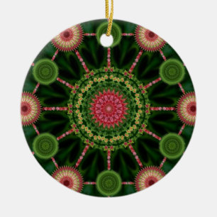 Eis-PflanzeMandala u. Reihen-Weihnachtsverzierung Keramik Ornament