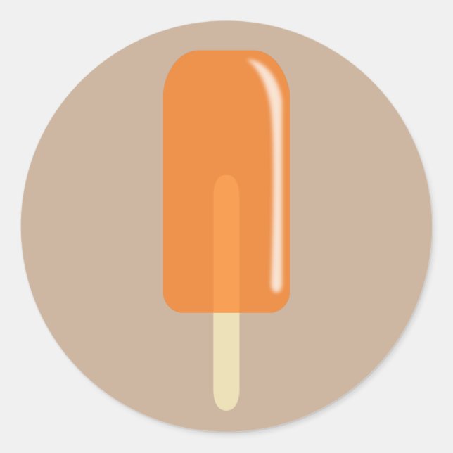 Eis Pop Orange Runder Aufkleber (Vorderseite)