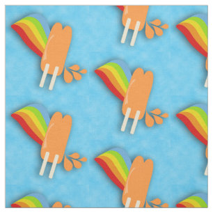 Eis-Pops und Regenbogen Cartoon-Illustration Stoff