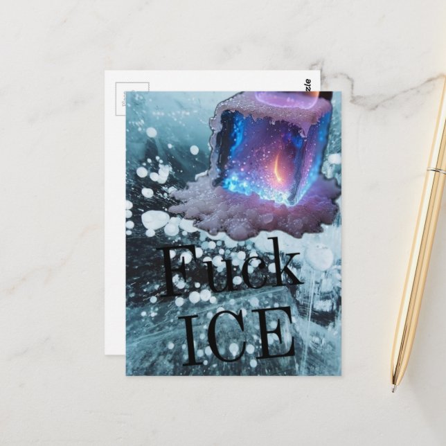Eis-Protest-Typografie Postkarte (Vorderseite/Rückseite Beispiel)