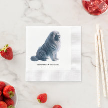 Eis sitzend tibetischer Mastiff Napkins