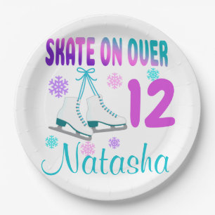 Eis Skate auf Over Birthday Girl Skater  Pappteller