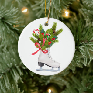 Eis Skate für Weihnachten Keramik Keramik Ornament