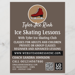 Eis-Skate-Logo, Ice-Skaten-Lektion Flyer