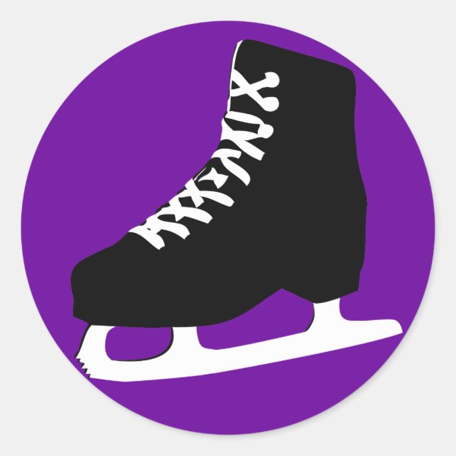 Eis-Skate Runder Aufkleber (Vorderseite)