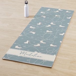 Eis Skate und Schneeflocke Muster Yogmatte Yogamatte