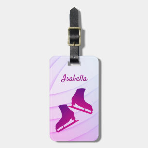 Eis Skaten Gepäckmarke Figur Skate lila rosa Gepäckanhänger
