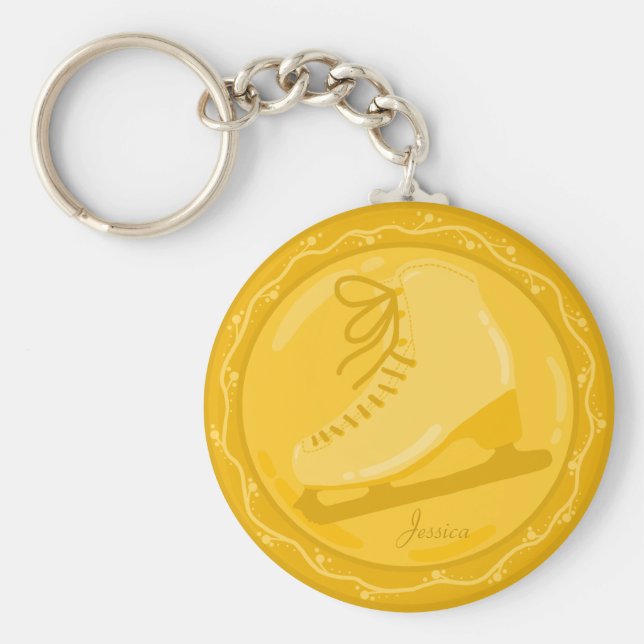 Eis Skaten Golden Award Medaille Schlüsselanhänger (Vorne)