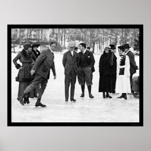 Eis-Skaten im Tuxedo-Park, NY 1920 Poster