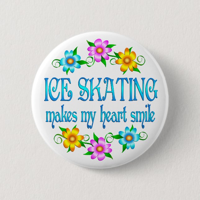 Eis-Skaten-Lächeln Button (Vorderseite)