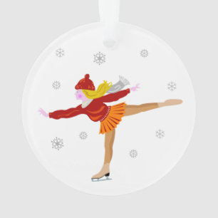 Eis-Skaten-Mädchen-Cartoon Ornament