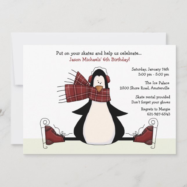 Eis-Skaten-Party Einladung (Vorderseite)