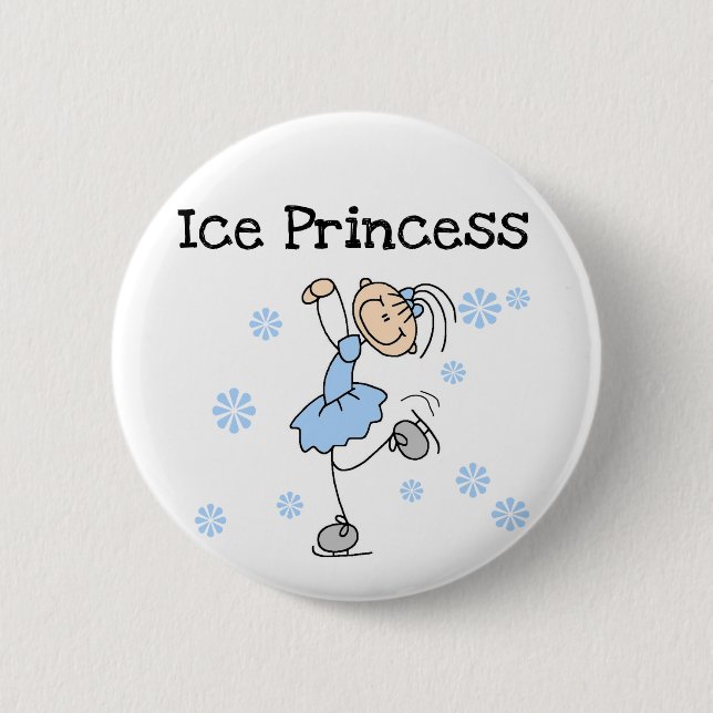 Eis-Skaten-Prinzessin Tshirts und Geschenke Button (Vorderseite)