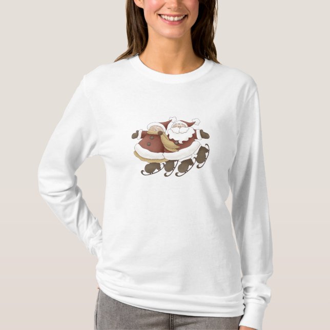 Eis-Skaten Sankt u. Frau Klaus durch Trina Clark T-Shirt (Vorderseite)
