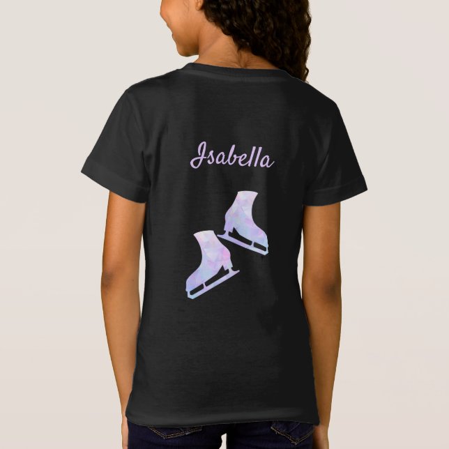 Eis Skaten T - Shirt Figur Skate lila Kristalle (Rückseite)