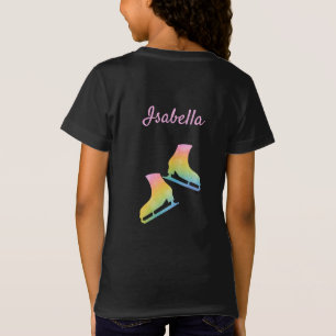 Eis Skaten T - Shirt Figur Skate Regenbogenrosa