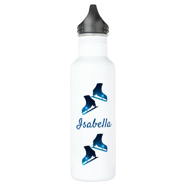 Eis Skaten Wasserflasche Skate blaue Sterne Edelstahlflasche (Links)