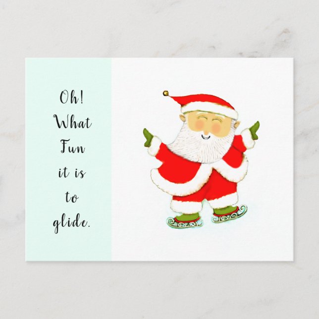 Eis Skaten Weihnachtsfeiertag Feiertagspostkarte (Vorderseite)