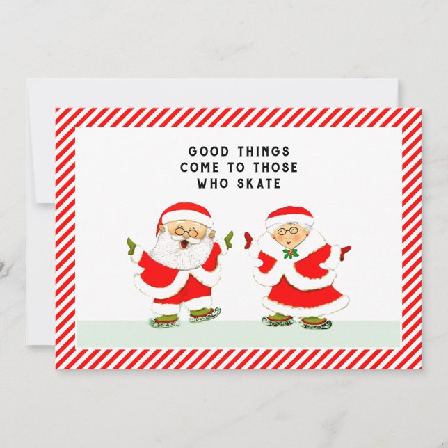 Eis-Skaten Weihnachtskarten Feiertagskarte (Vorderseite)