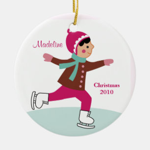 Eis-Skaten-Weihnachtsverzierung Keramikornament