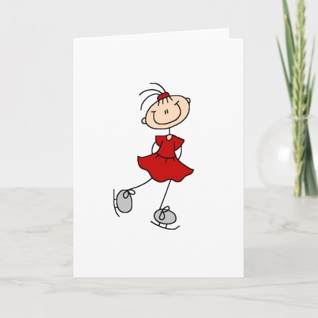 Eis-Skater-Mädchen in der roten Karte (Vorderseite)