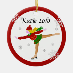 Eis-Skater-Verzierung Keramik Ornament
