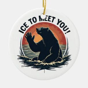 Eis, um dich zu treffen Eisbären Weihnachtsgeschen Keramik Ornament