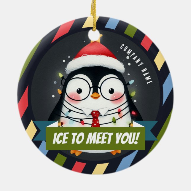 Eis um dich zu treffen! Temp - Weihnachten im Büro Keramik Ornament (Hinten)
